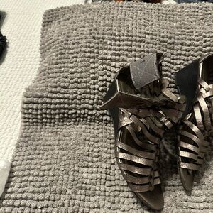 Me Too Brown Wedge Sandals with Strappy Design